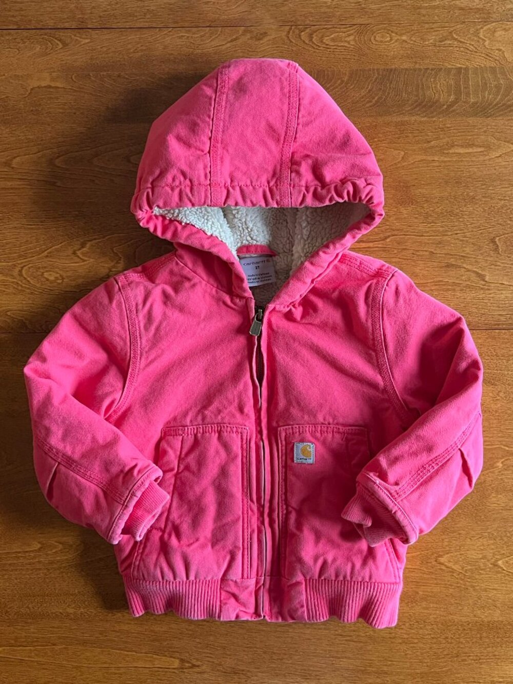 Carhartt pink canvas coat 3T